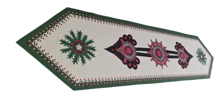 bieżnik góralski cucha dziewięciornik parzenica  beżowy z zielonym.jpg