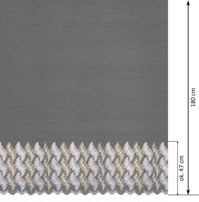 Firana haftowana mgiełka w złoto kremowe liście firanyfryzlewicz.pl  12.jpg