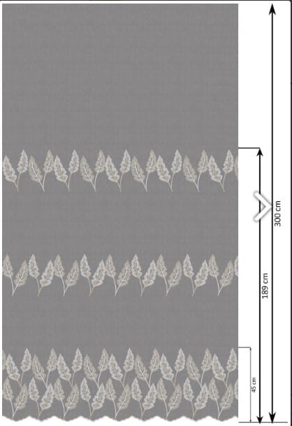 Firana Haftowana w Liście – Biała 300 cm 8  firanyfryzlewicz.pl ..jpg